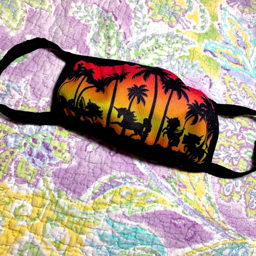 Tropical unicorn face mask